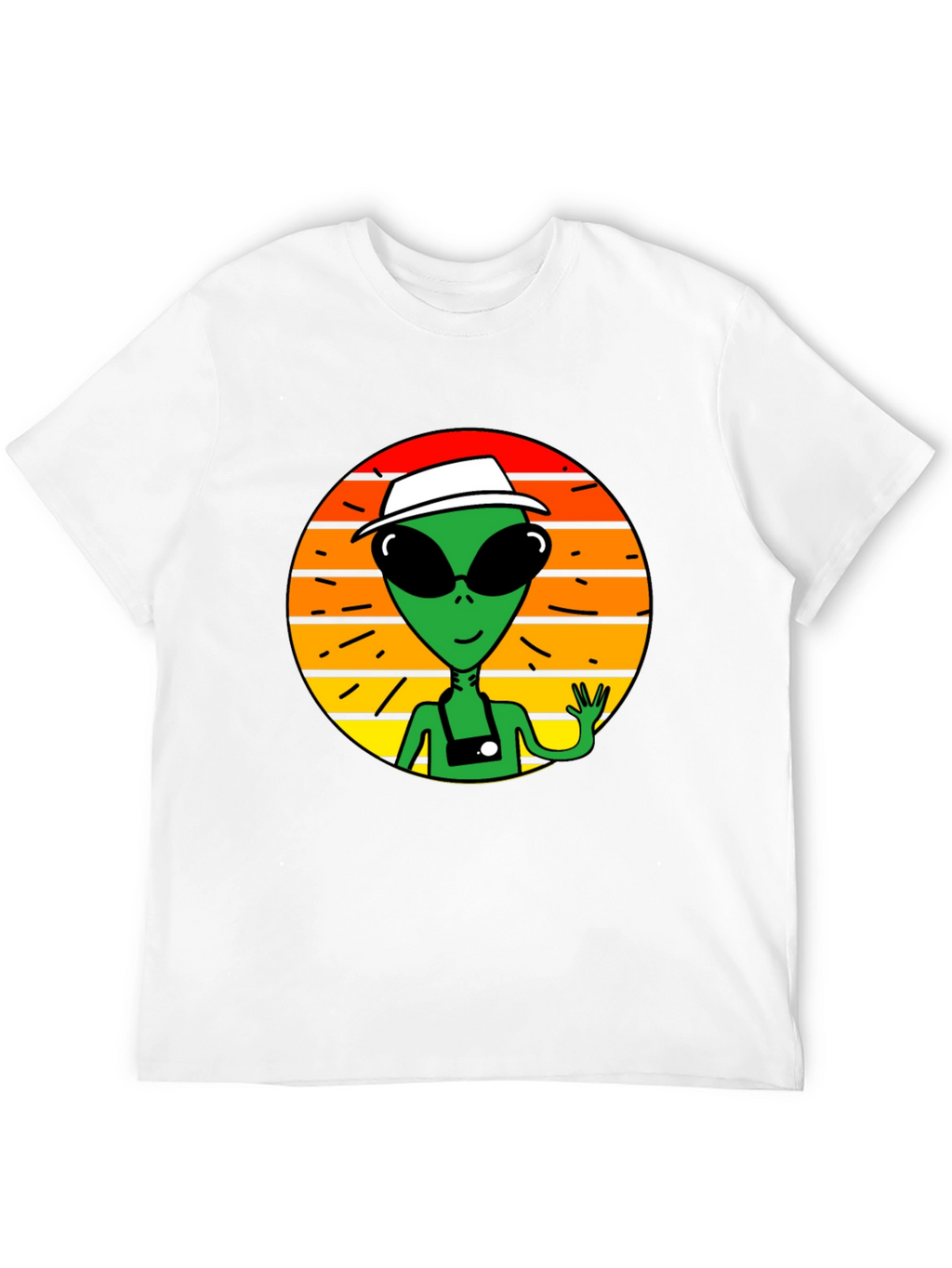 Retro Alien Graphic Tee -  Space Tourist T-Shirt