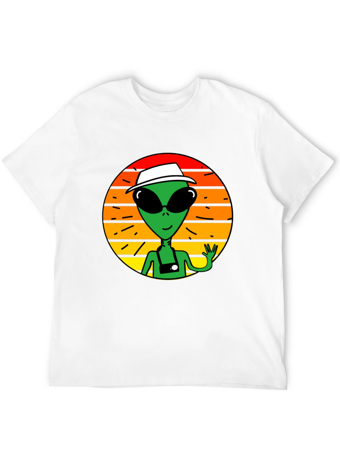 Retro Alien Graphic Tee -  Space Tourist T-Shirt
