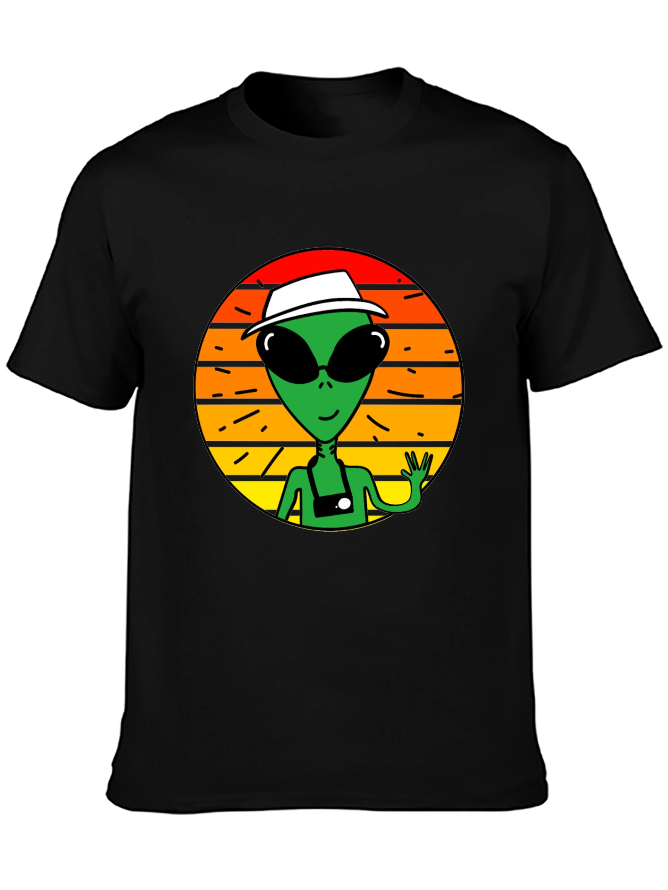 Retro Alien Graphic Tee -  Space Tourist T-Shirt