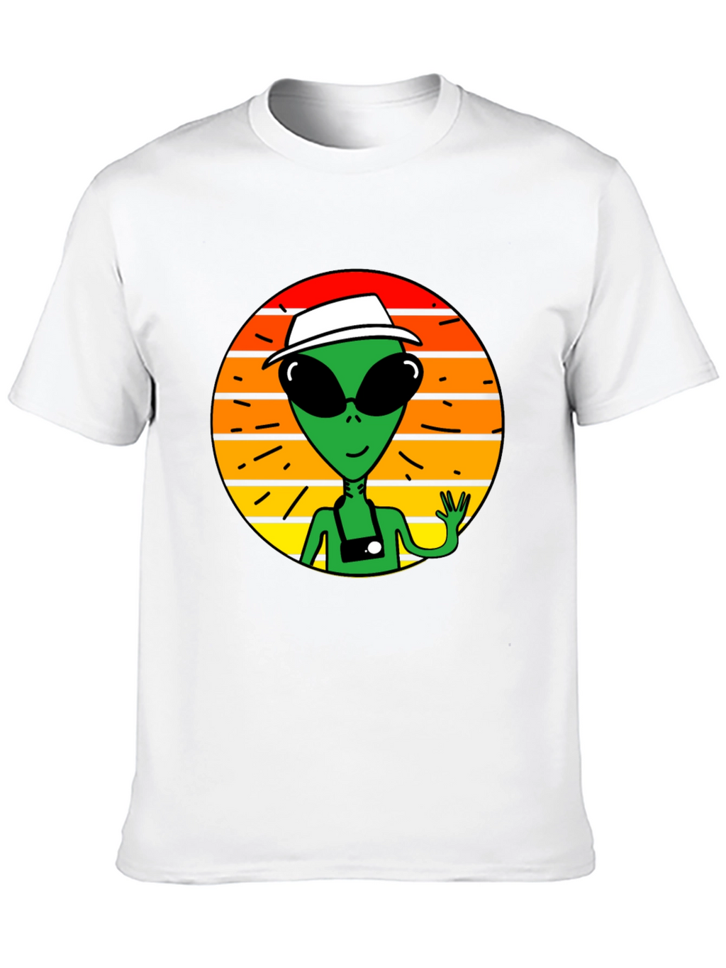 Retro Alien Graphic Tee -  Space Tourist T-Shirt