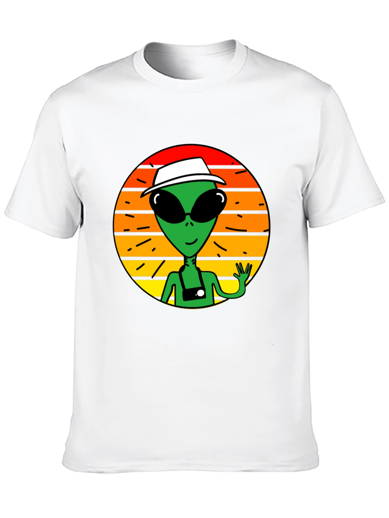 Retro Alien Graphic Tee -  Space Tourist T-Shirt