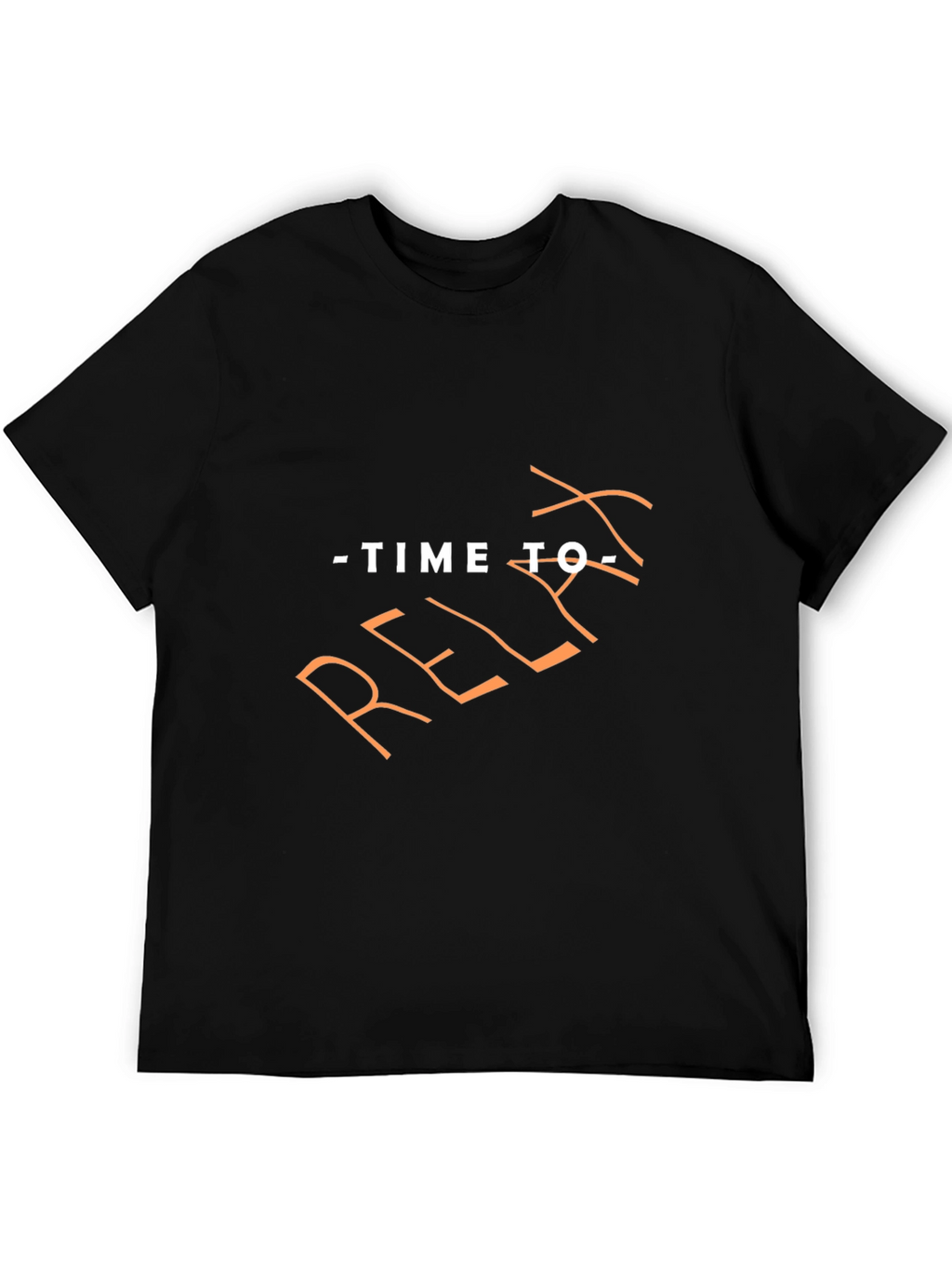 Time to Relax Black Graphic T-Shirt