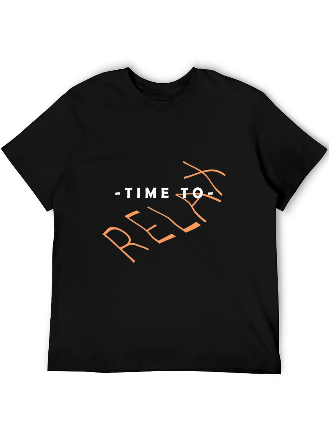 Time to Relax Black Graphic T-Shirt