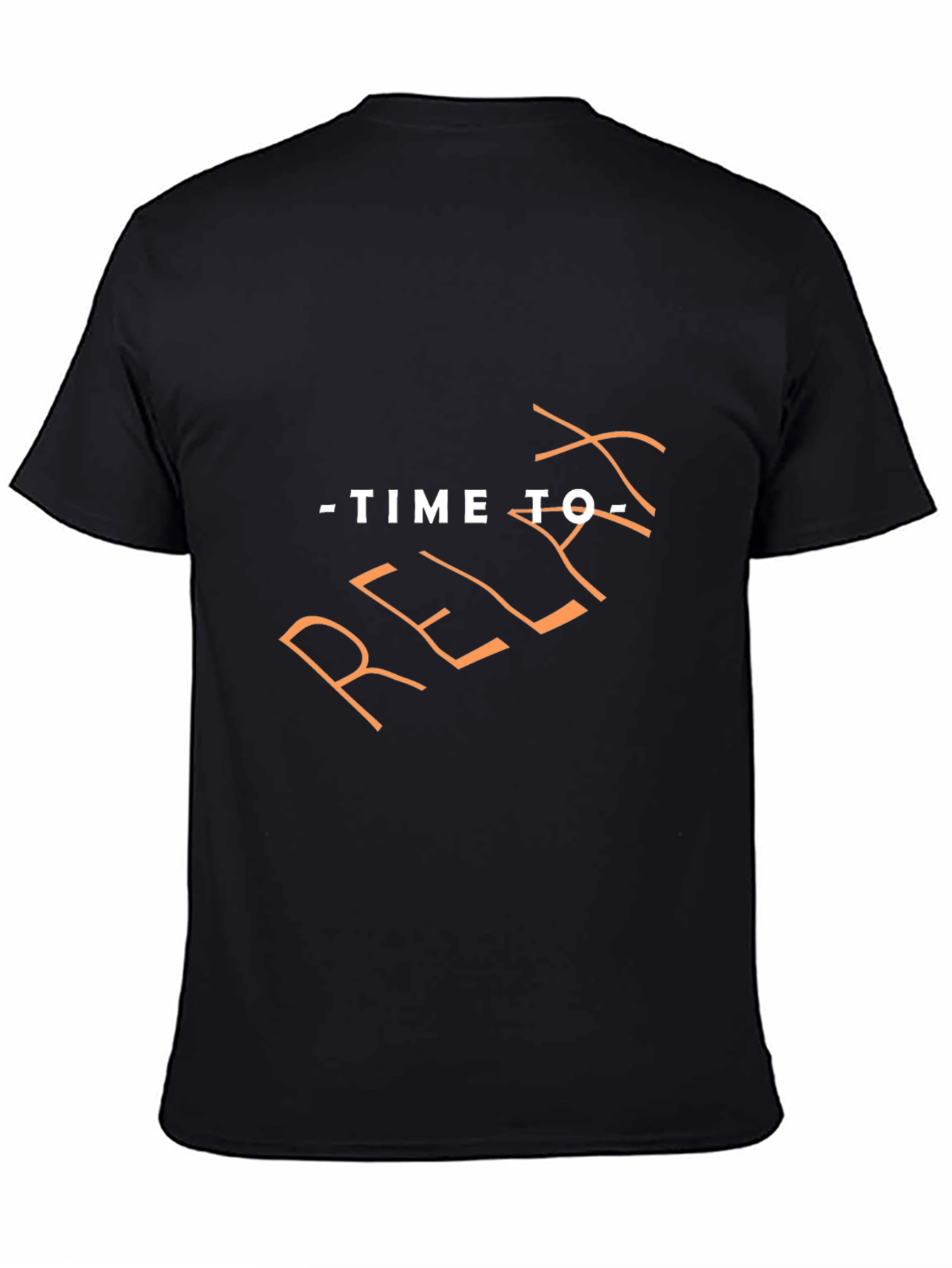 Time to Relax Black Graphic T-Shirt