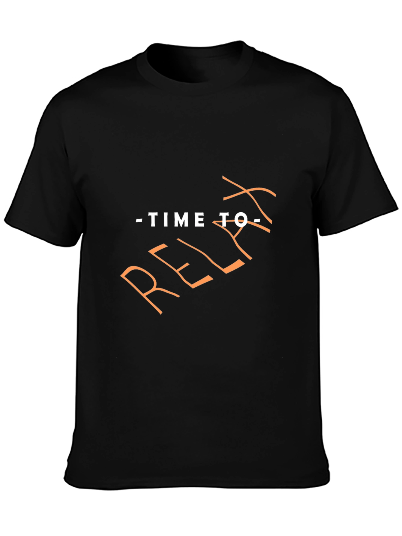 Time to Relax Black Graphic T-Shirt