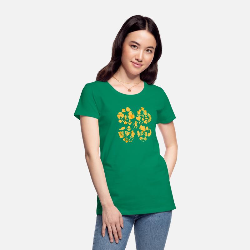 Gold 4-Leaf Clover Collage graphic Design