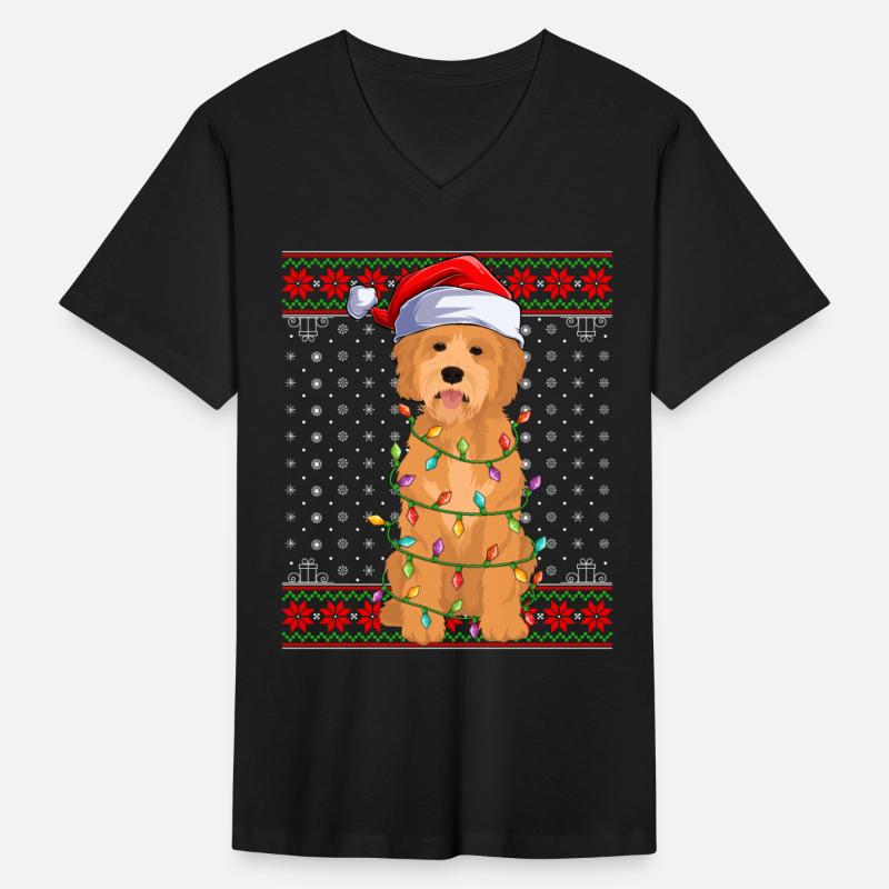 Goldendoodle Dog Ugly Christmas Lights