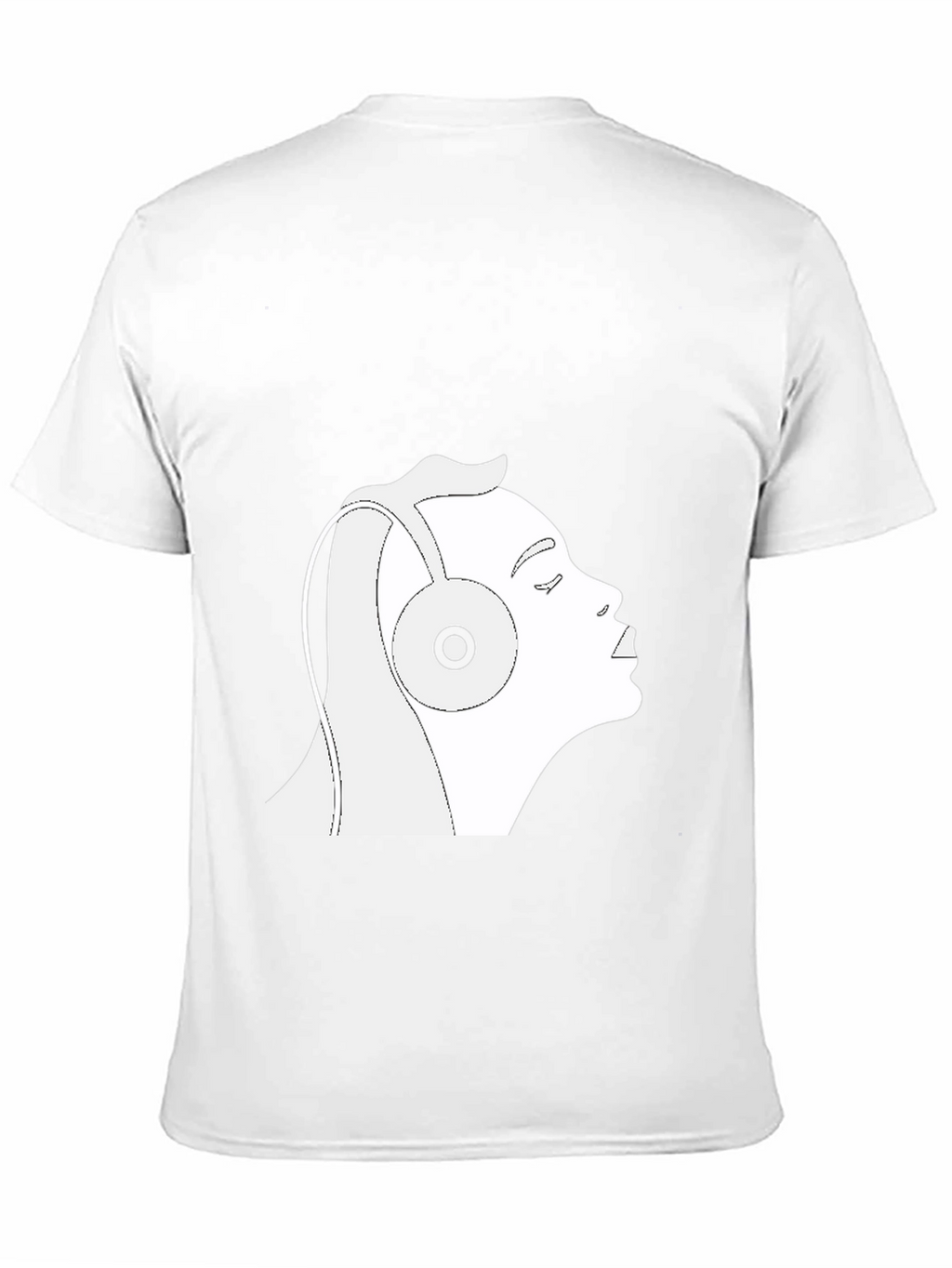 Black T-Shirt with Headphones Graphic