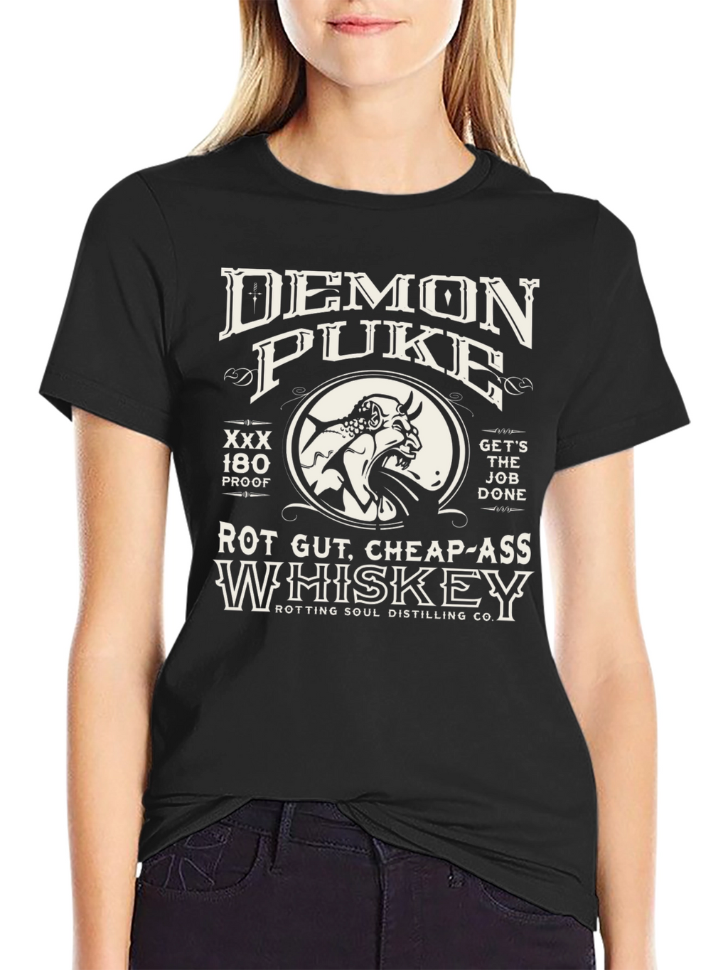 Demon Puke Whiskey Graphic T-Shirt