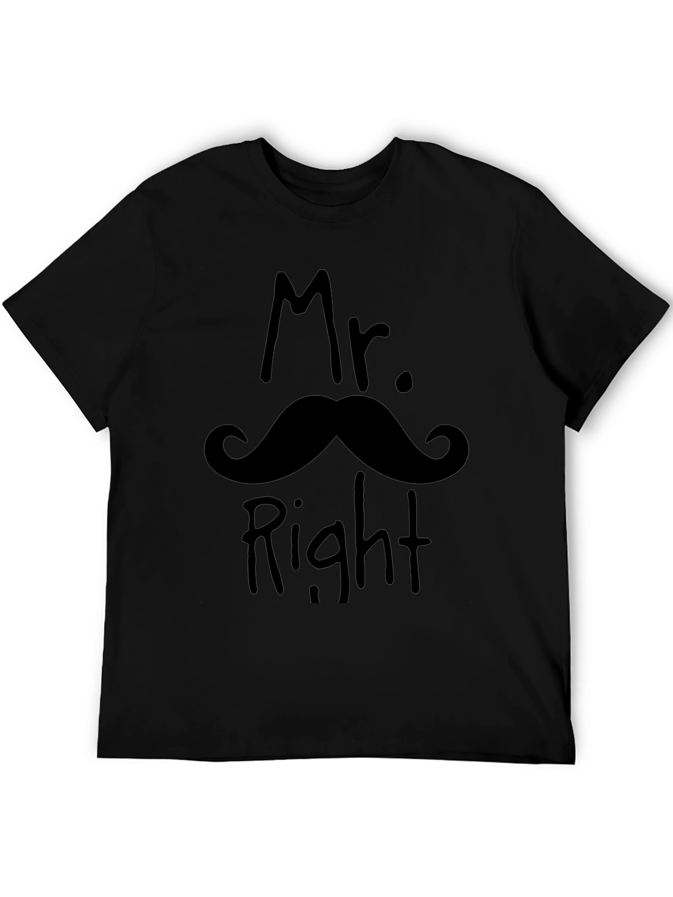 Mr. Right Mustache Graphic Novelty T-Shirt