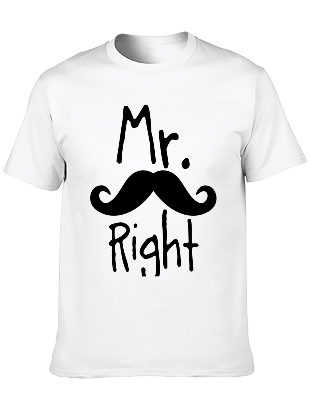 Mr. Right Mustache Graphic Novelty T-Shirt