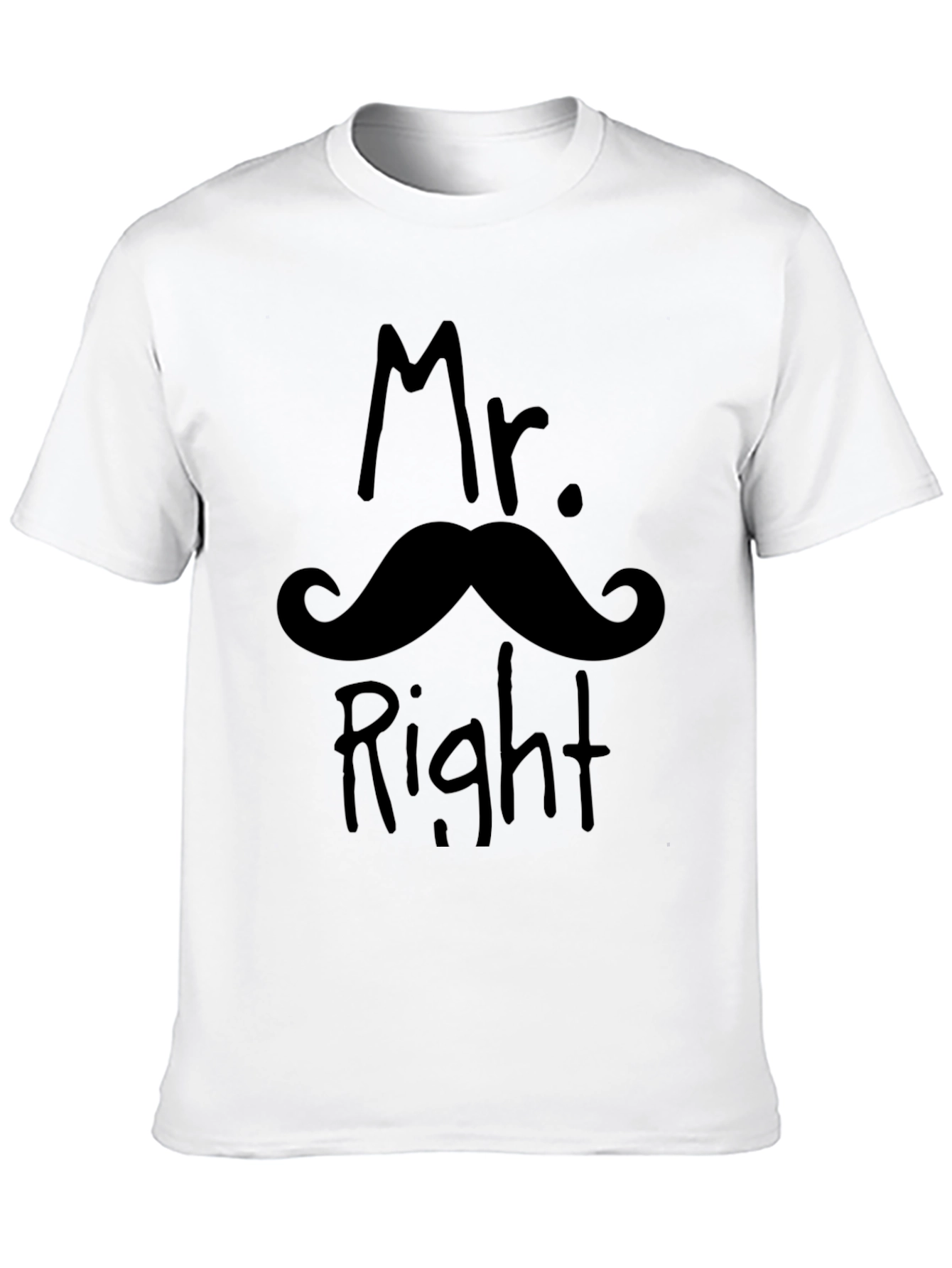 Mr. Right Mustache Graphic Novelty T-Shirt