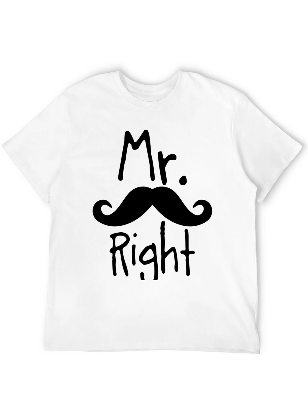 Mr. Right Mustache Graphic Novelty T-Shirt