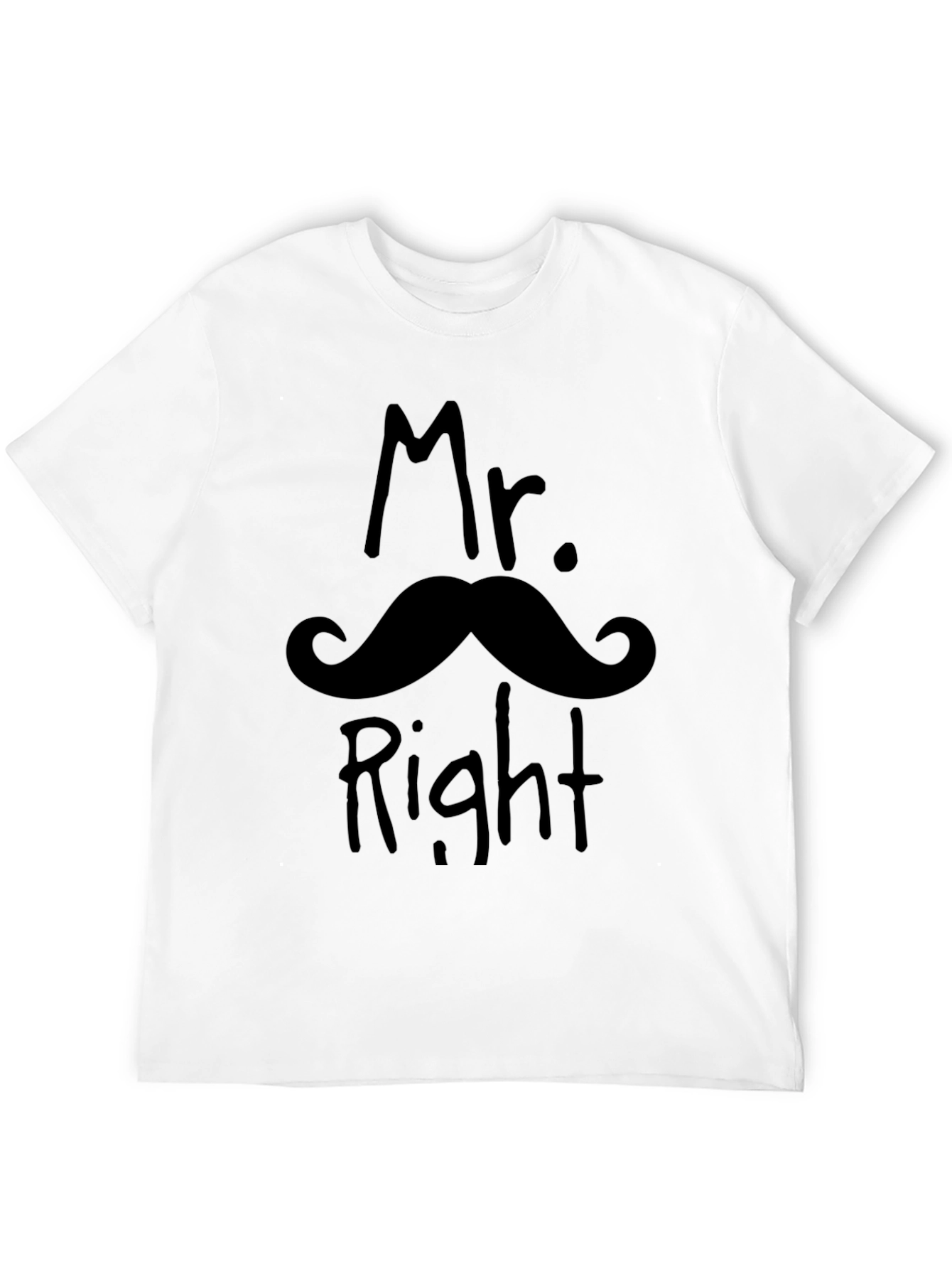 Mr. Right Mustache Graphic Novelty T-Shirt