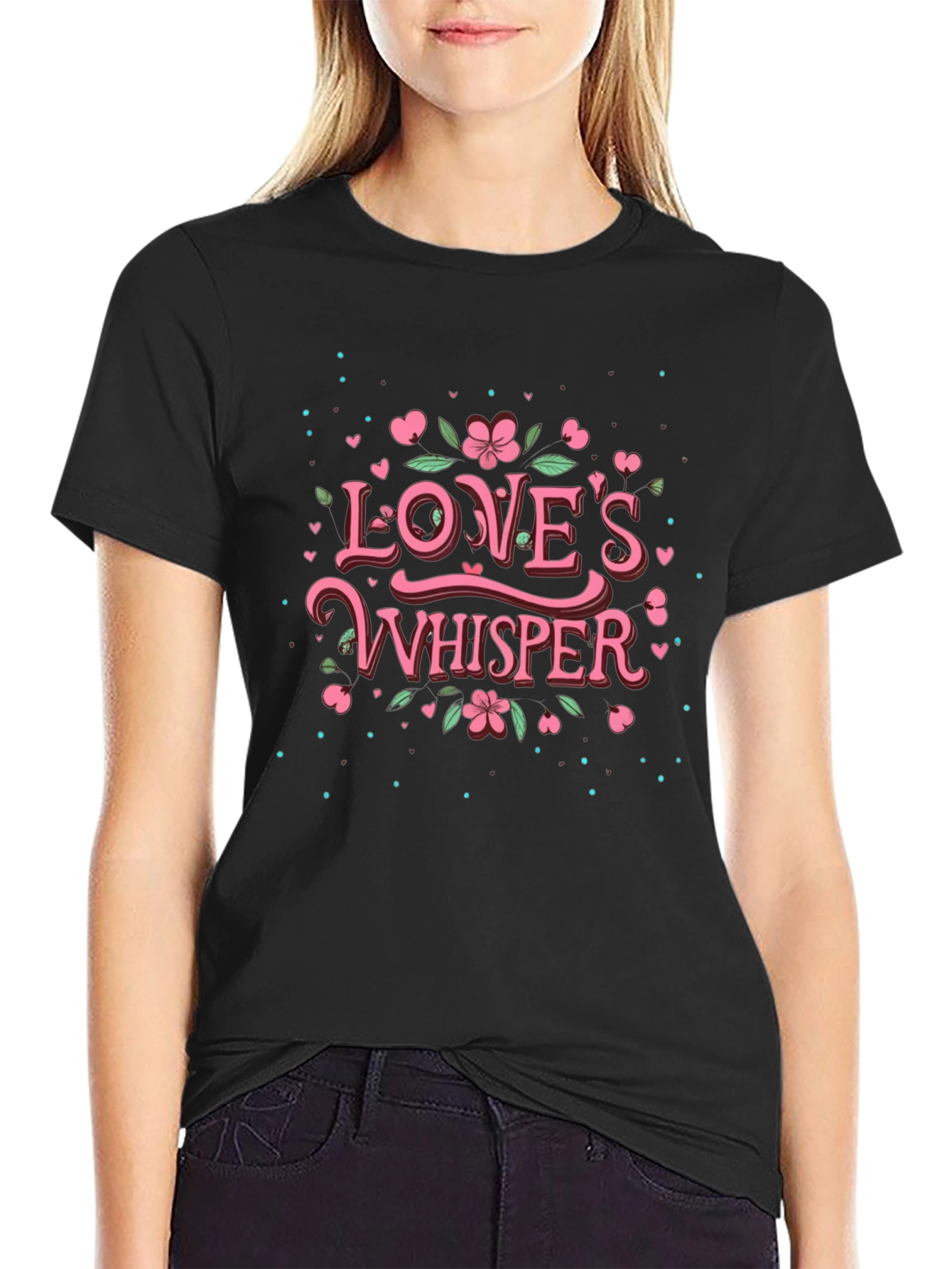 Loves Whisper Graphic T-Shirt - Black