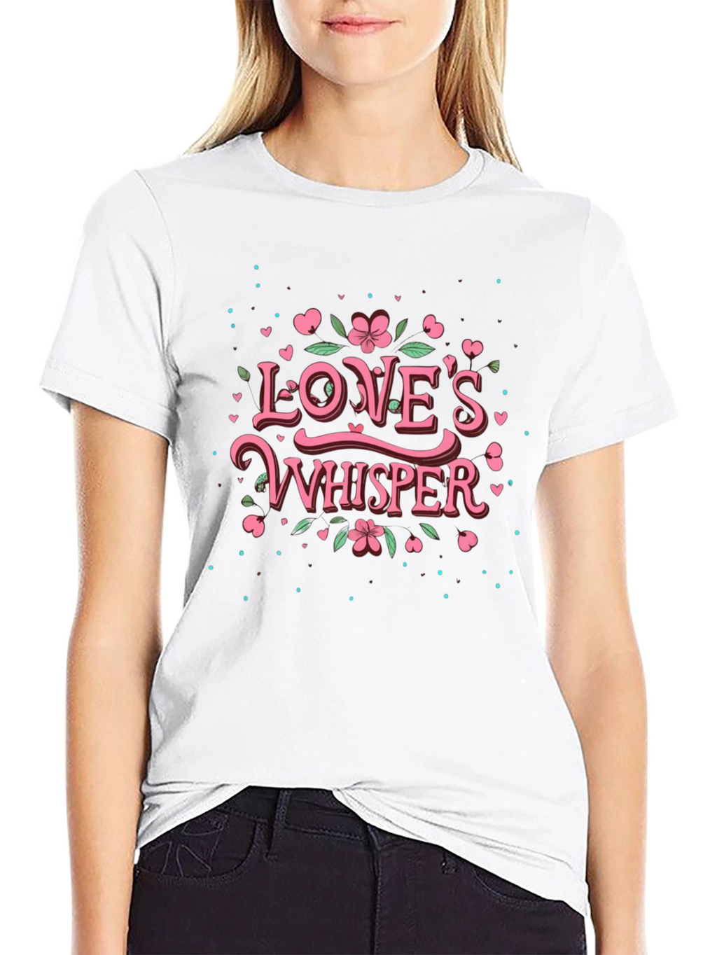 Loves Whisper Graphic T-Shirt - Black