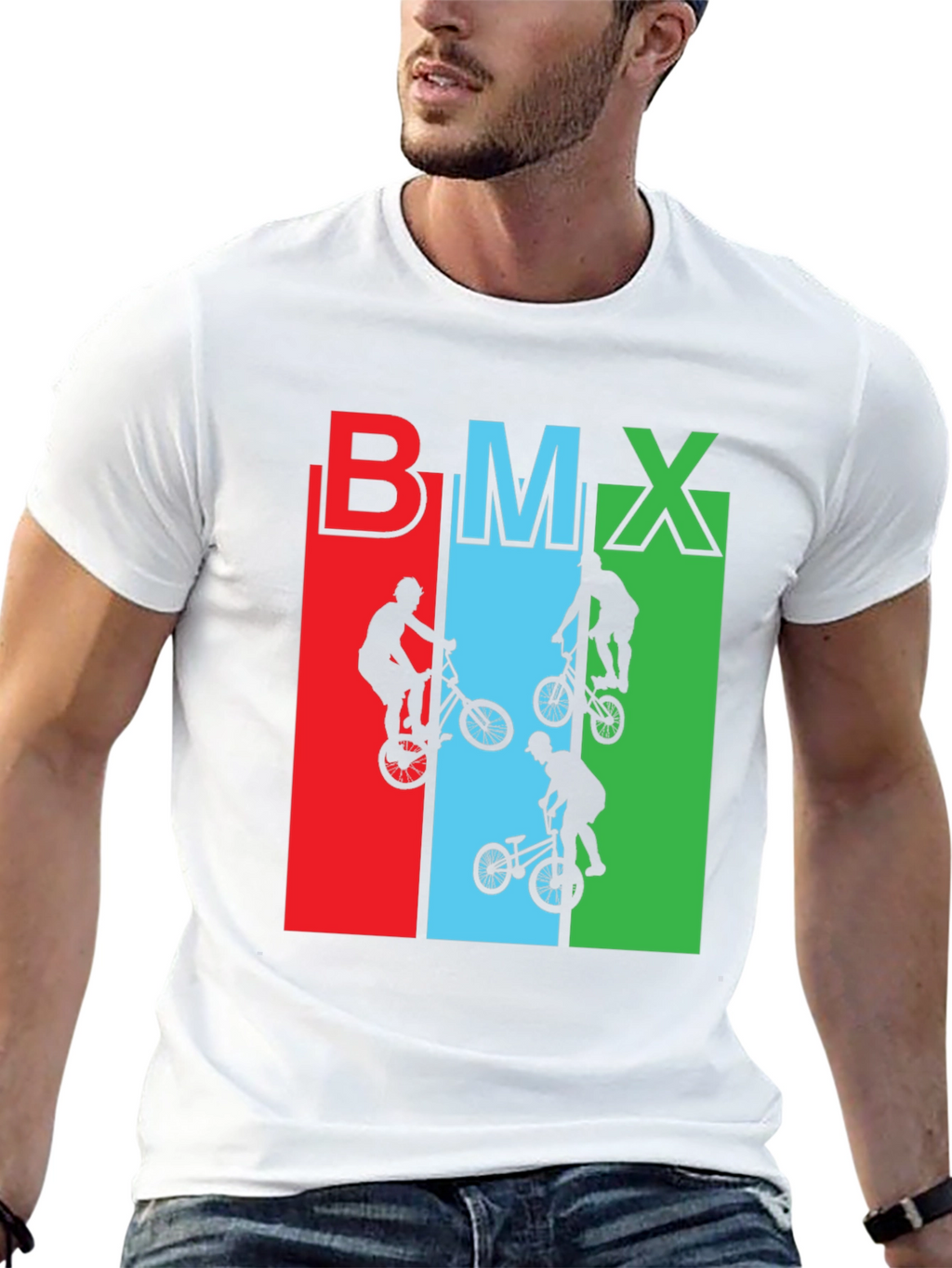 BMX Rider Graphic Tee - Black Cotton T-Shirt