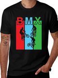 BMX Rider Graphic Tee - Black Cotton T-Shirt