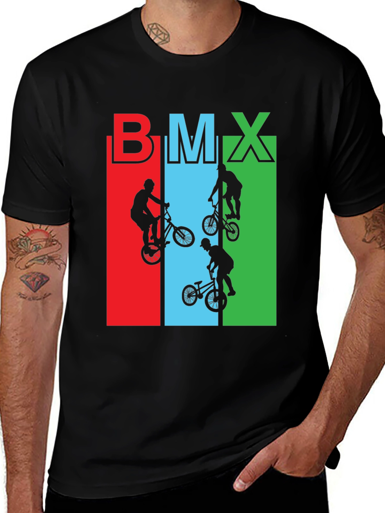 BMX Rider Graphic Tee - Black Cotton T-Shirt