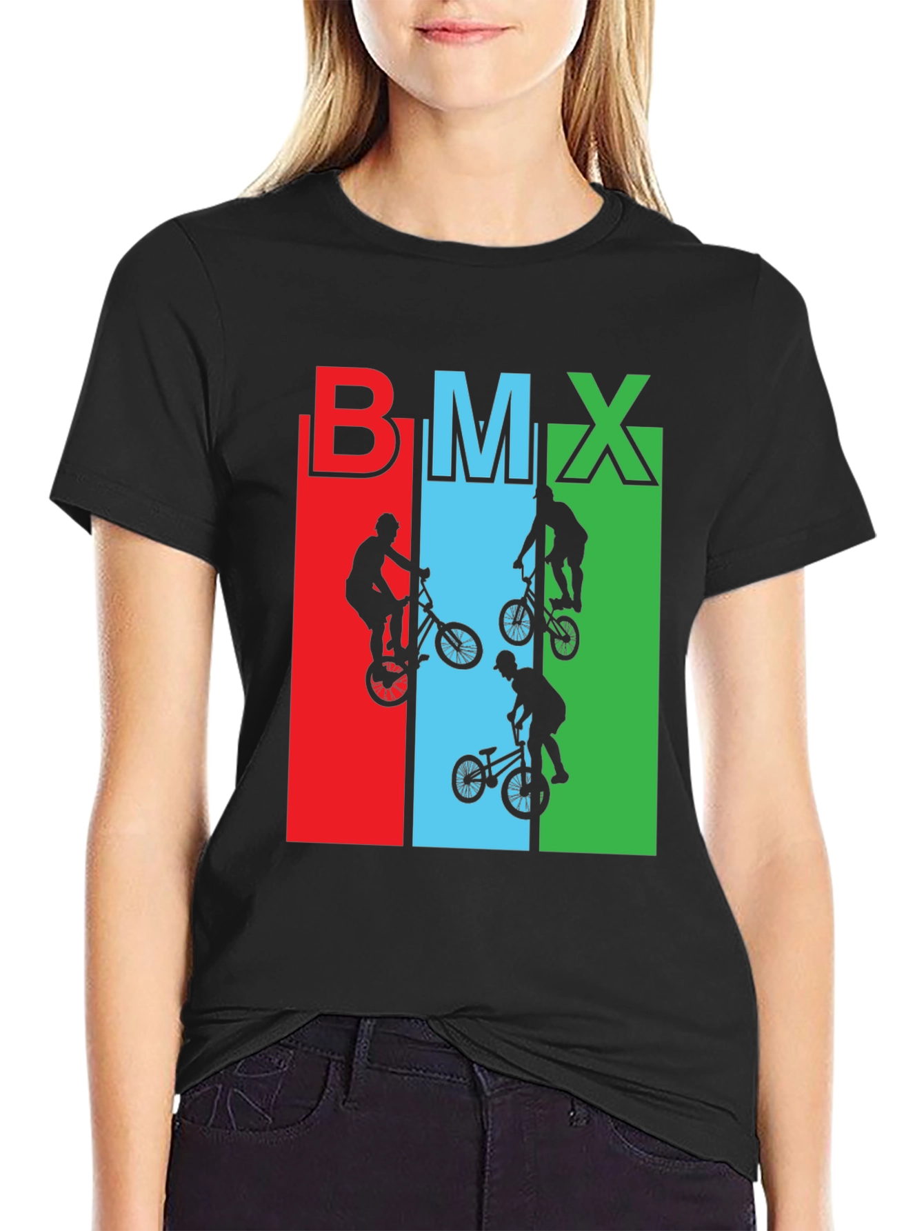 BMX Rider Graphic Tee - Black Cotton T-Shirt
