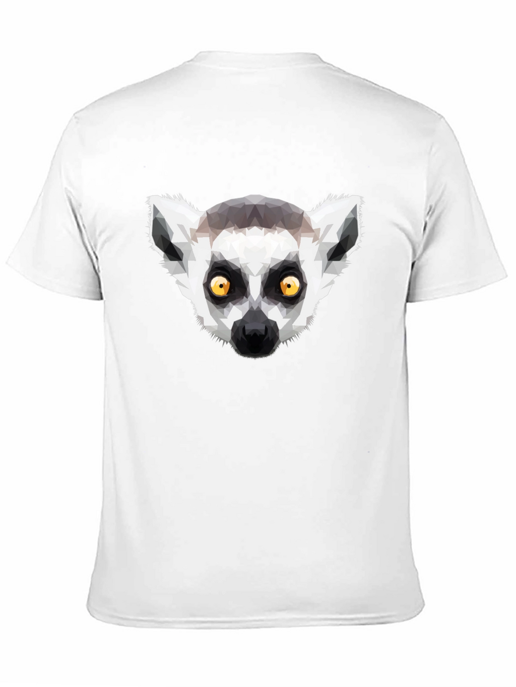 Geometric Lemur Graphic T-Shirt - Black