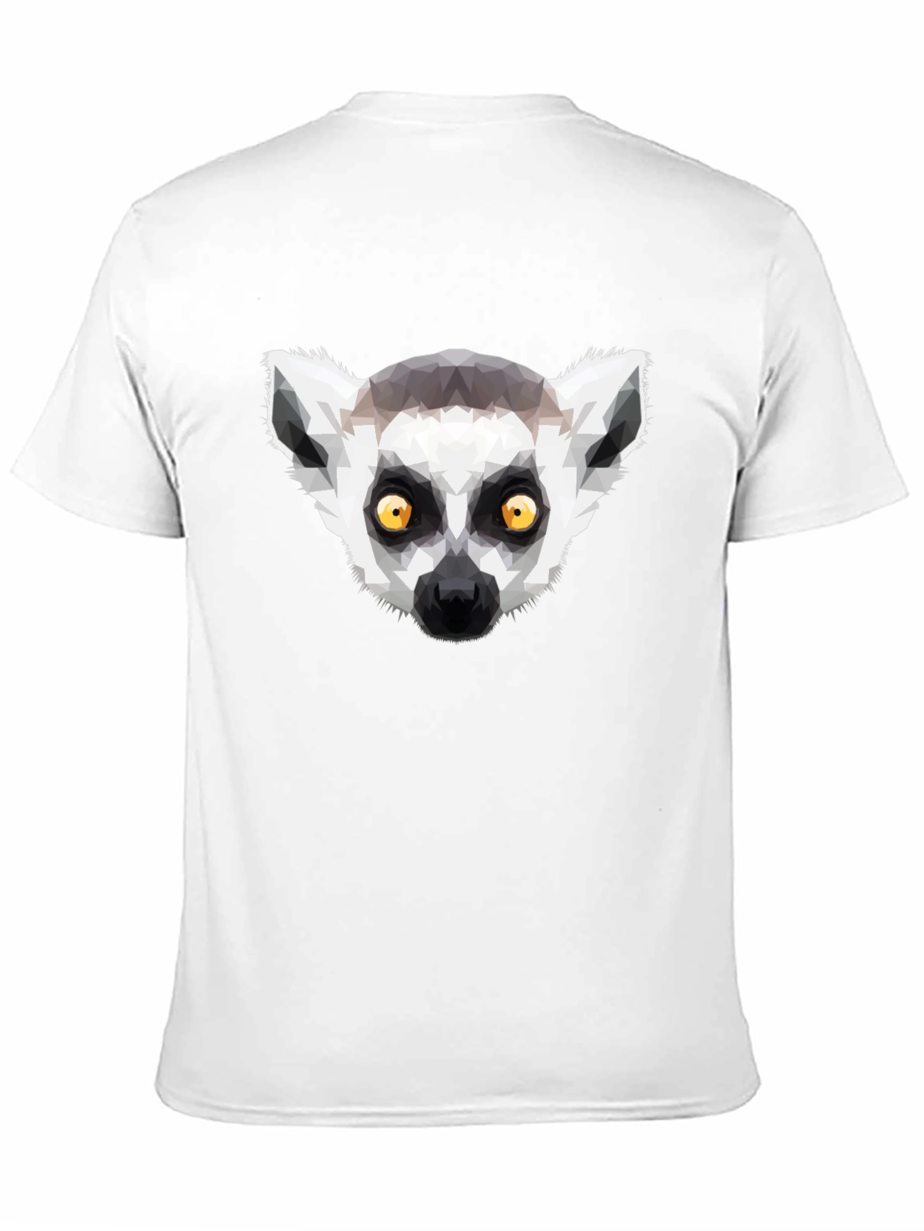 Geometric Lemur Graphic T-Shirt - Black