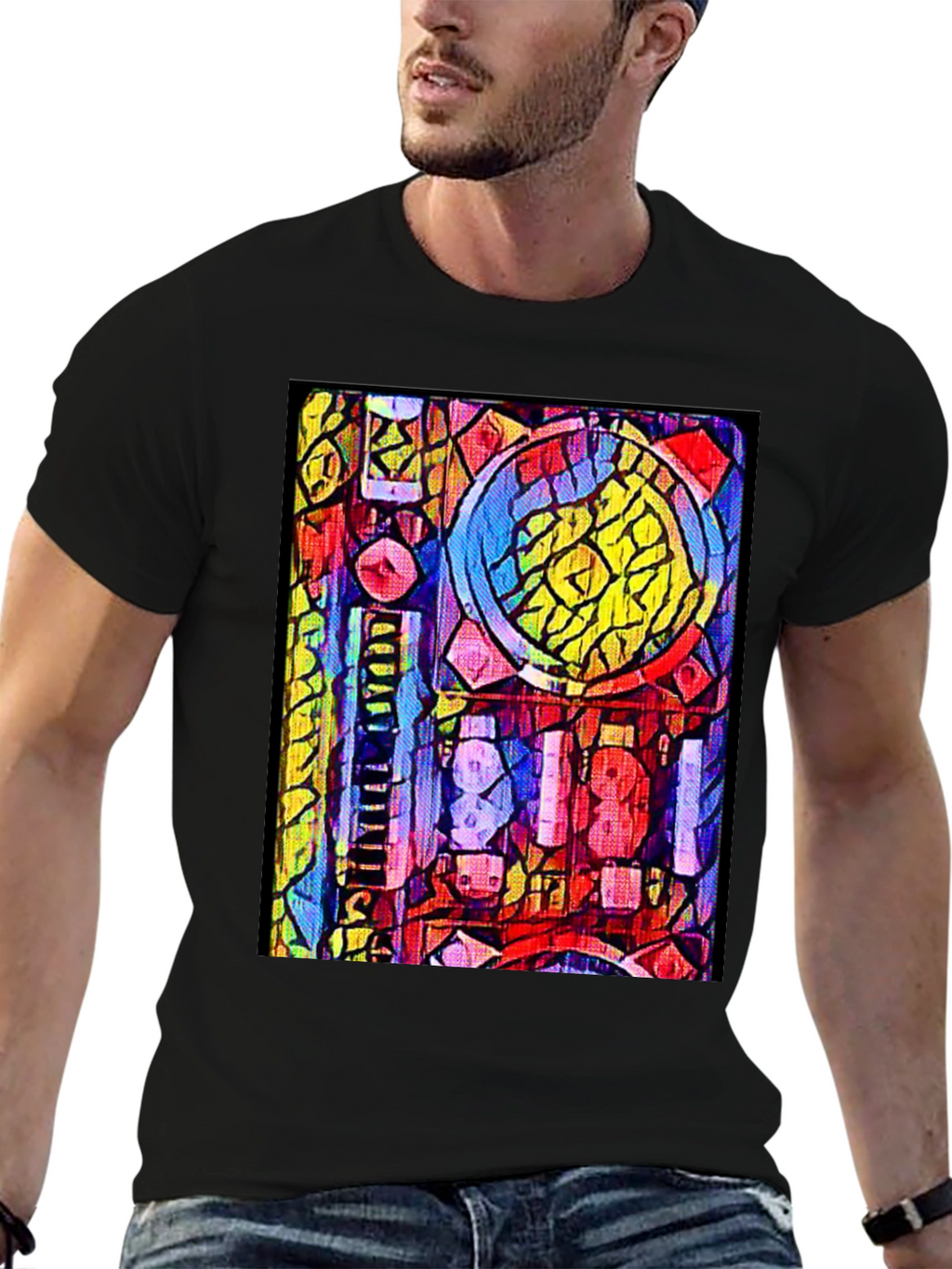 Abstract Geometric Pattern Graphic T-Shirt