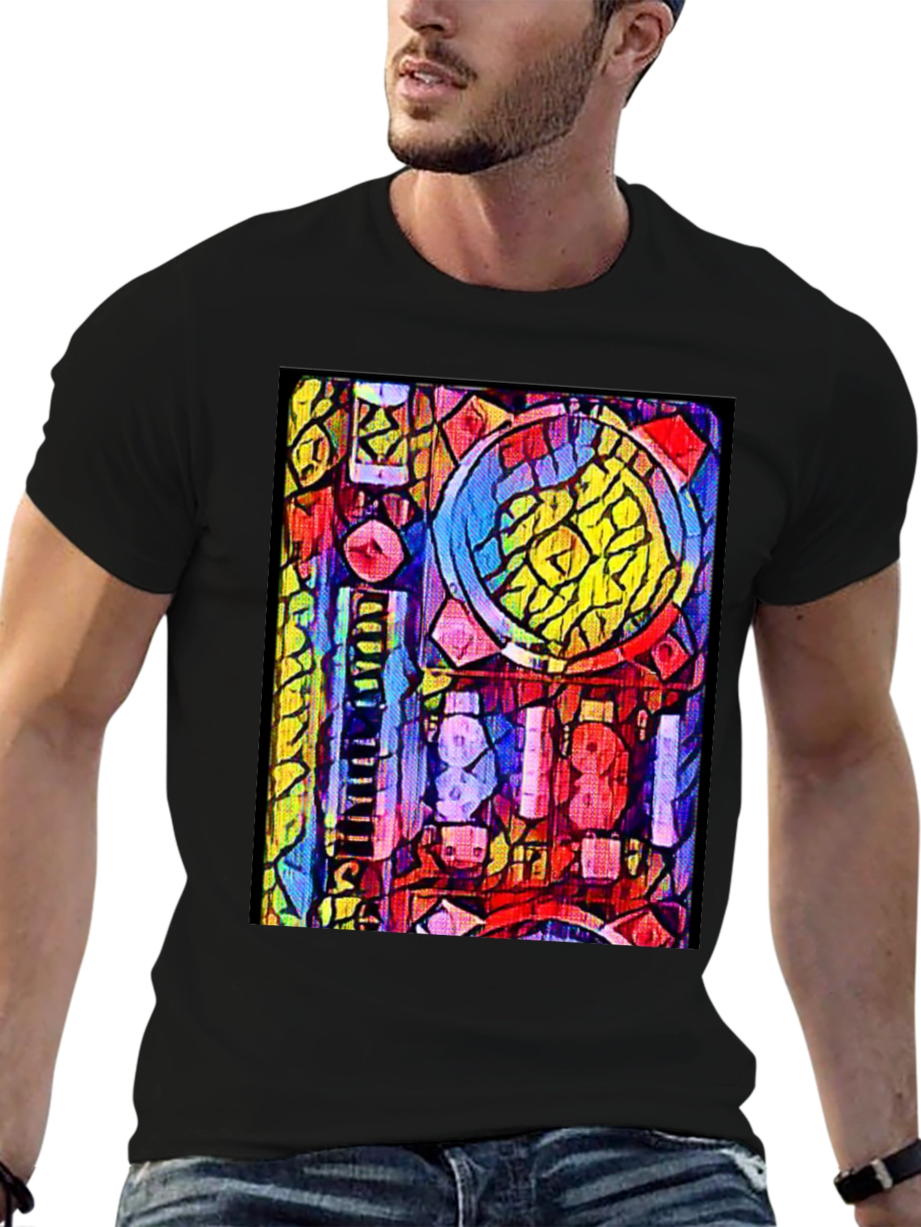 Abstract Geometric Pattern Graphic T-Shirt