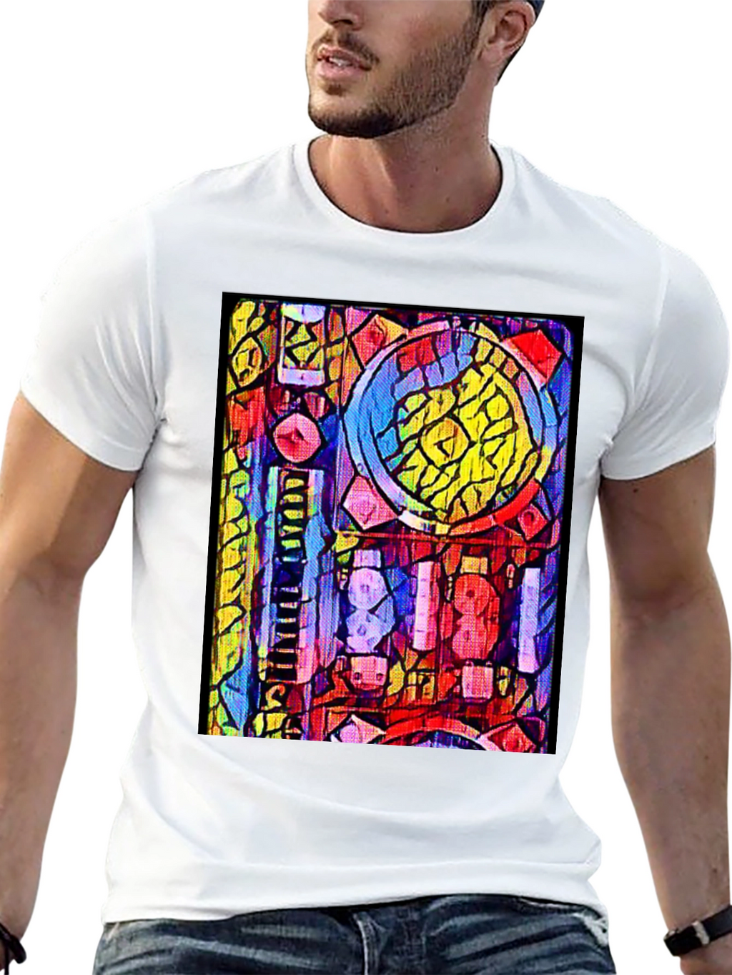 Abstract Geometric Pattern Graphic T-Shirt