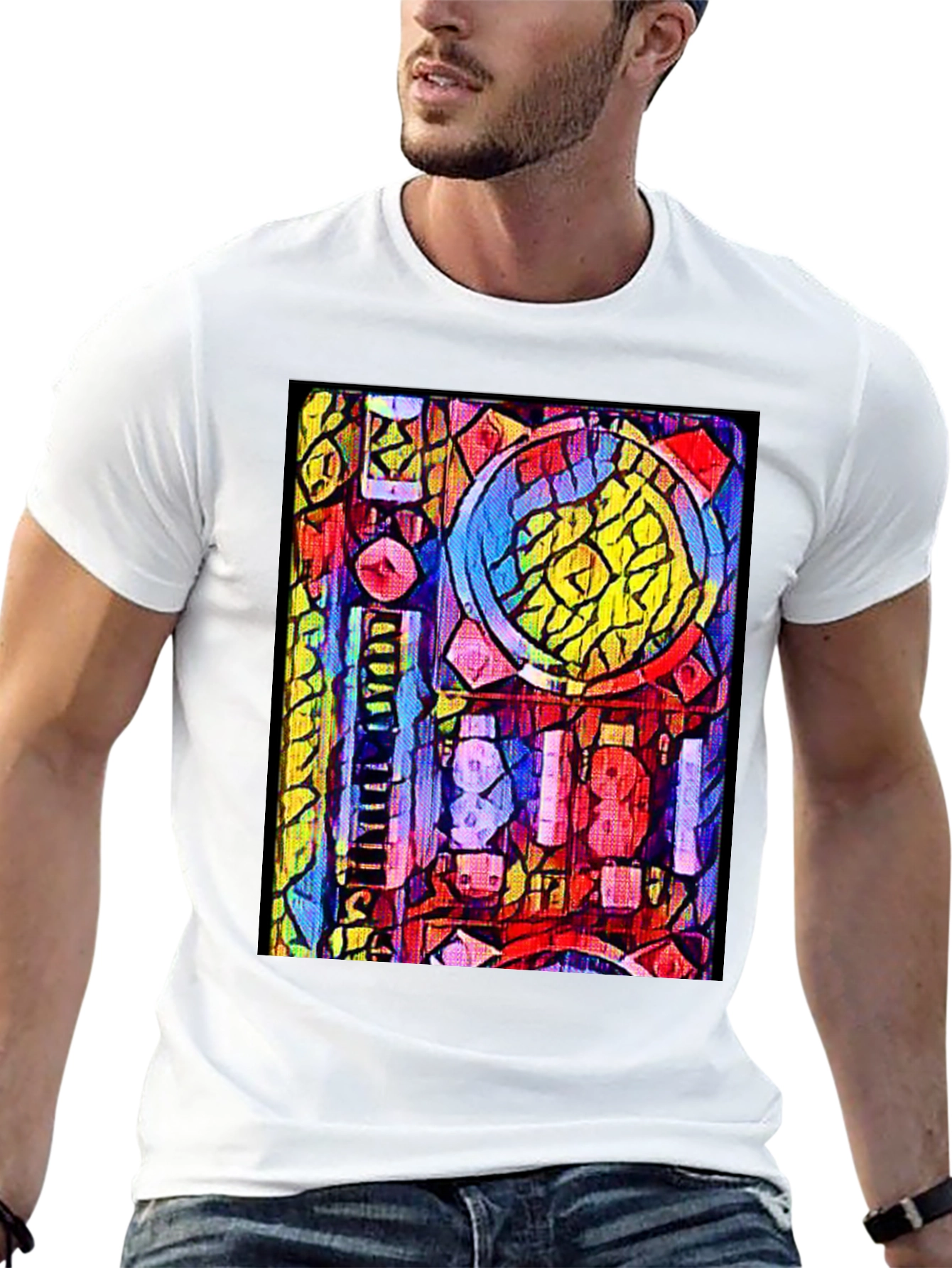 Abstract Geometric Pattern Graphic T-Shirt
