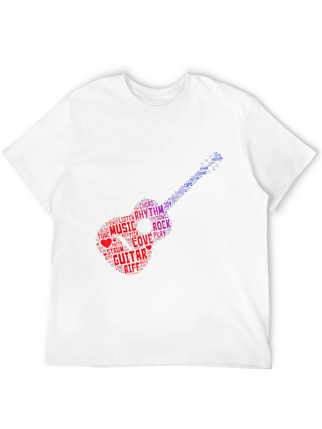 Guitar Music Word Art Graphic T-Shirt