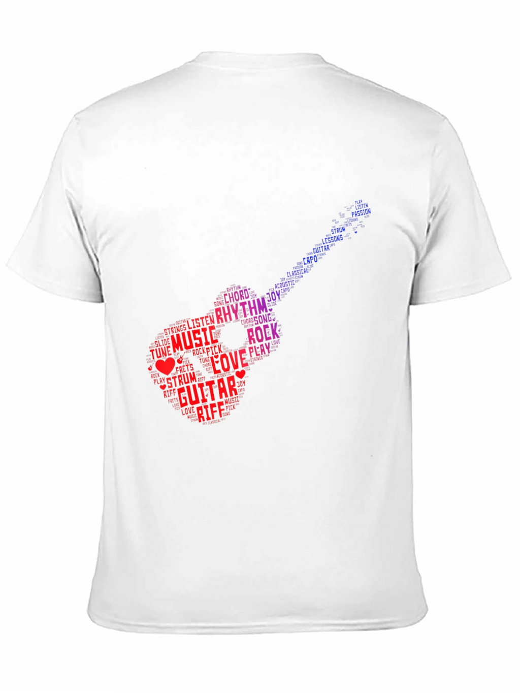 Guitar Music Word Art Graphic T-Shirt