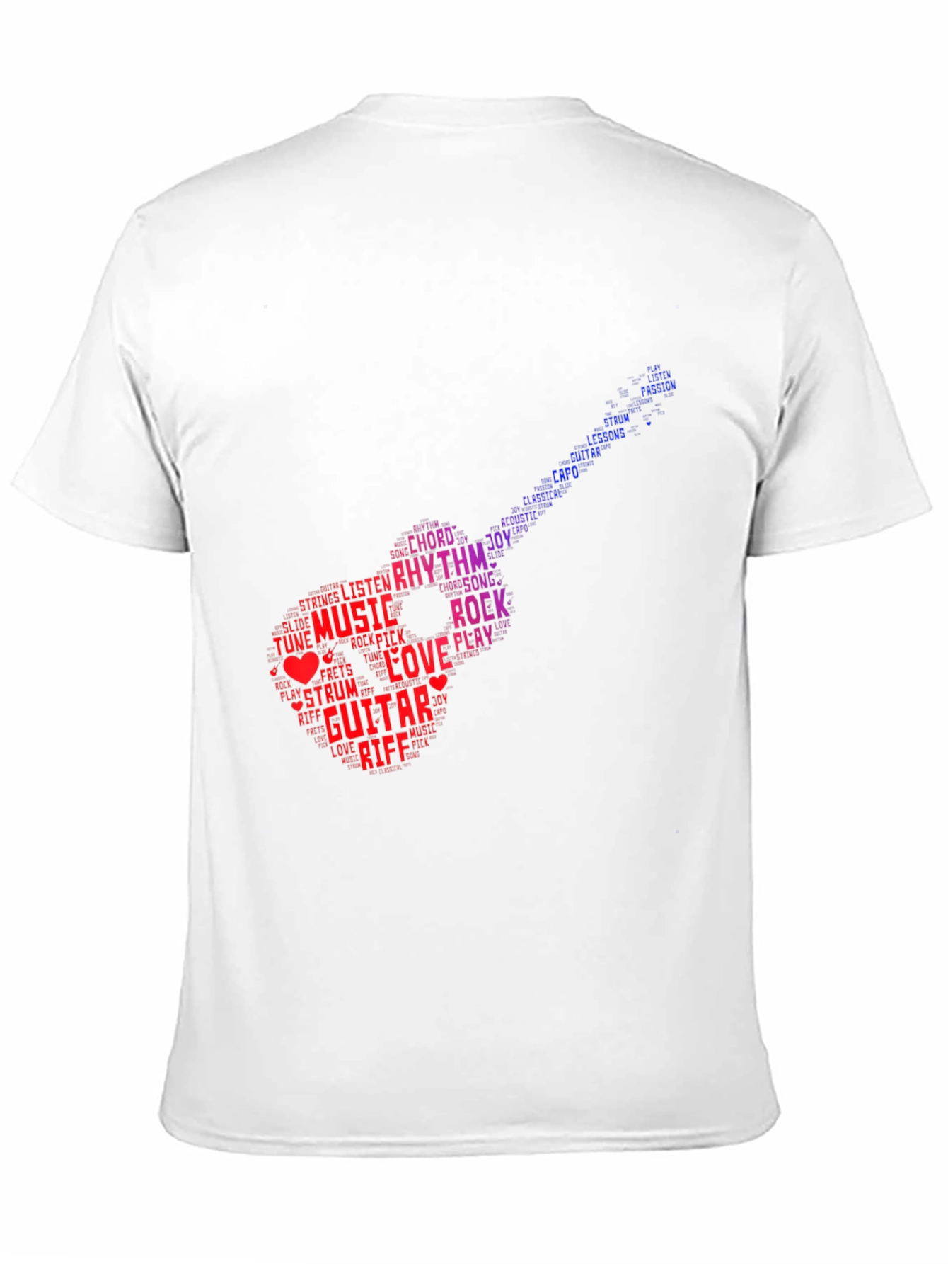 Guitar Music Word Art Graphic T-Shirt