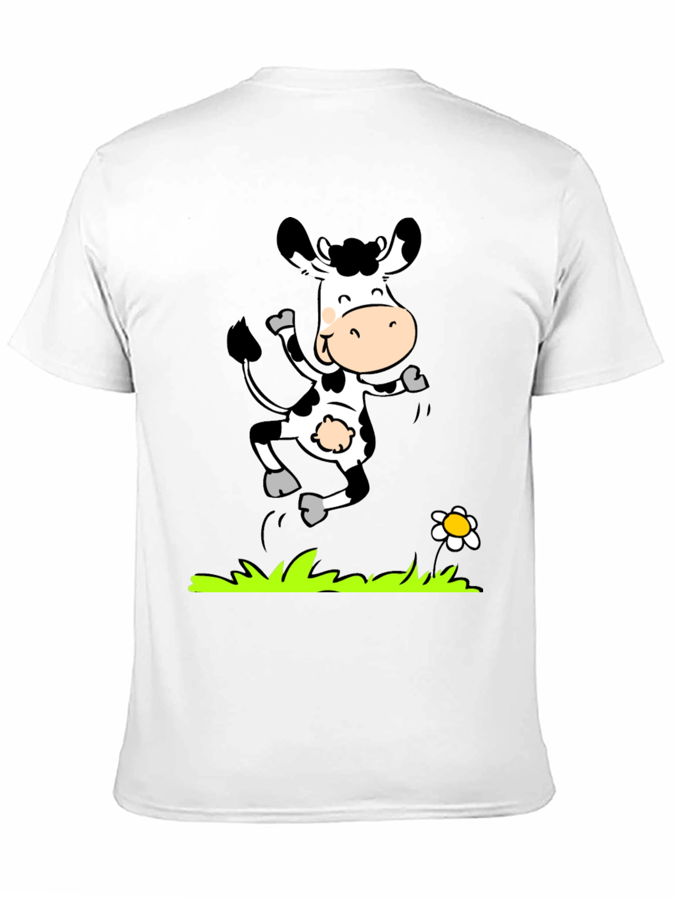 Cartoon Cow T-Shirt - Black Graphic Tee