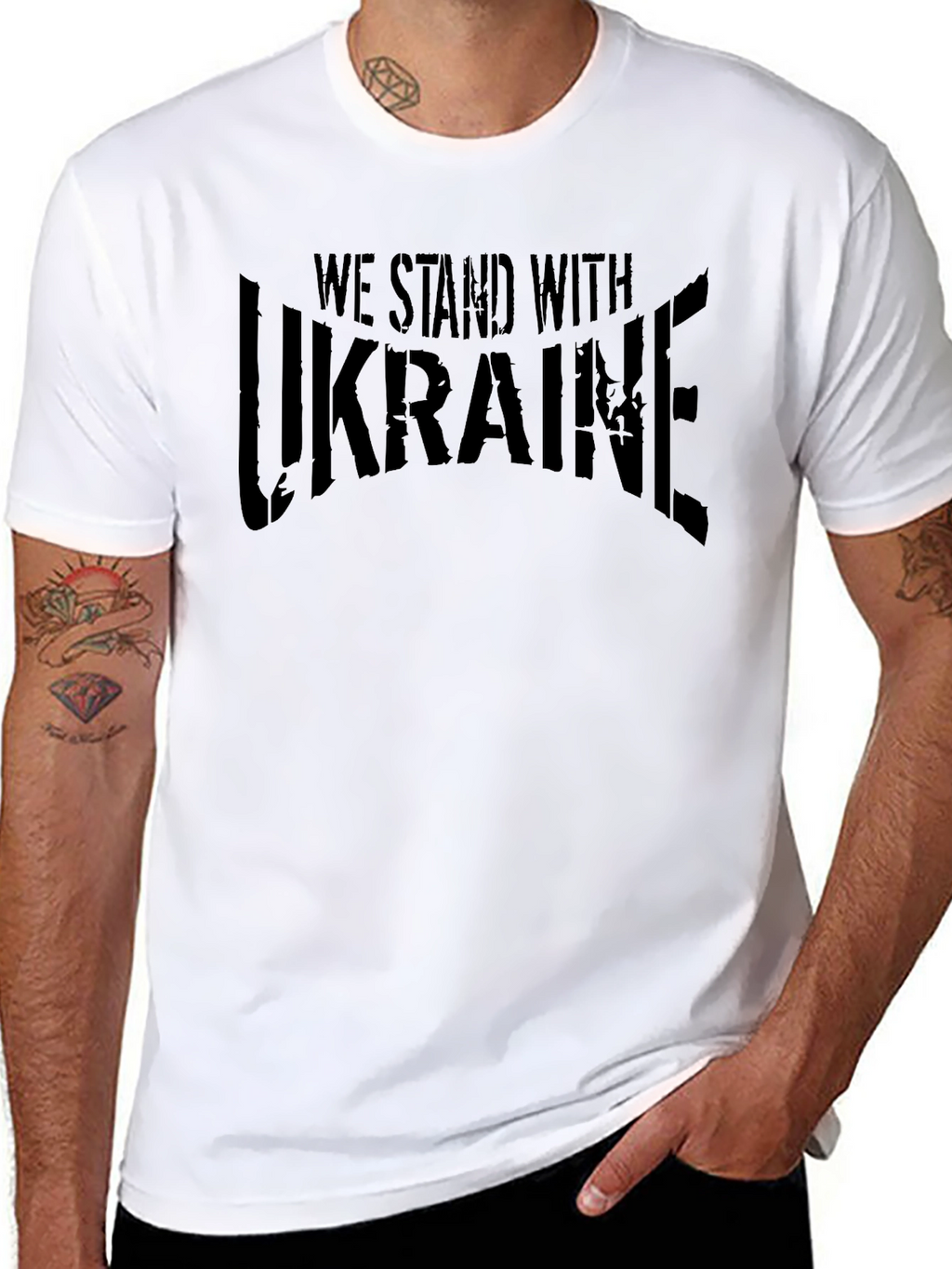 We Stand With Ukraine Graphic Tee - Black
