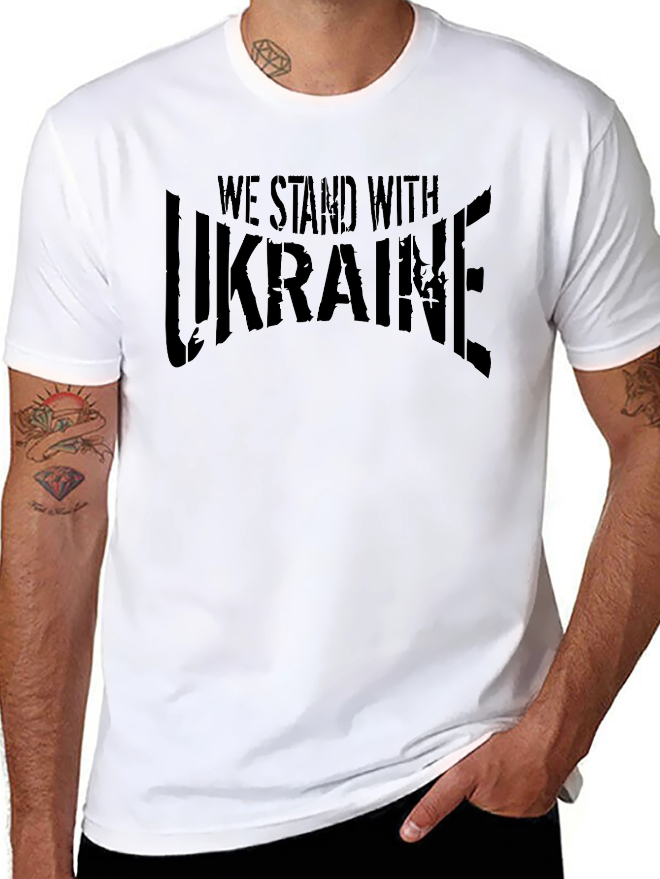 We Stand With Ukraine Graphic Tee - Black