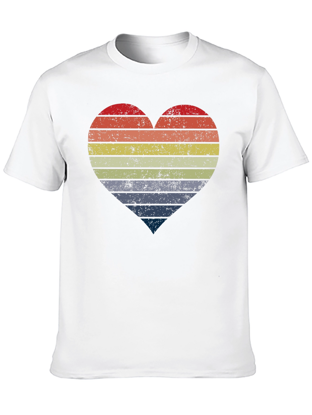 Retro Striped Heart Graphic Tee - Black