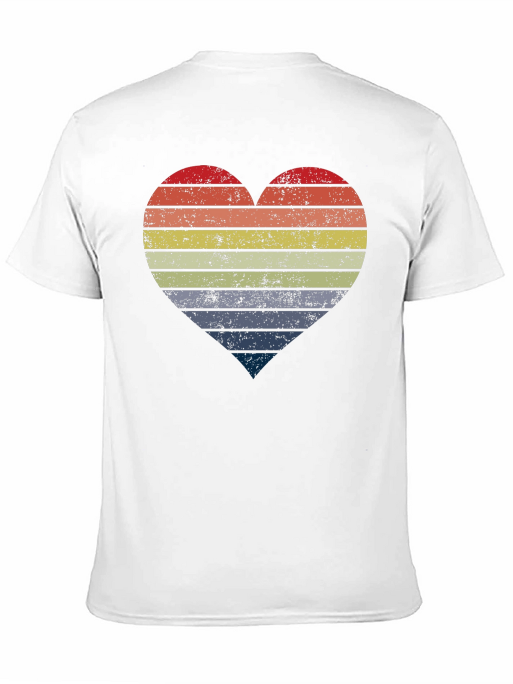 Retro Striped Heart Graphic Tee - Black