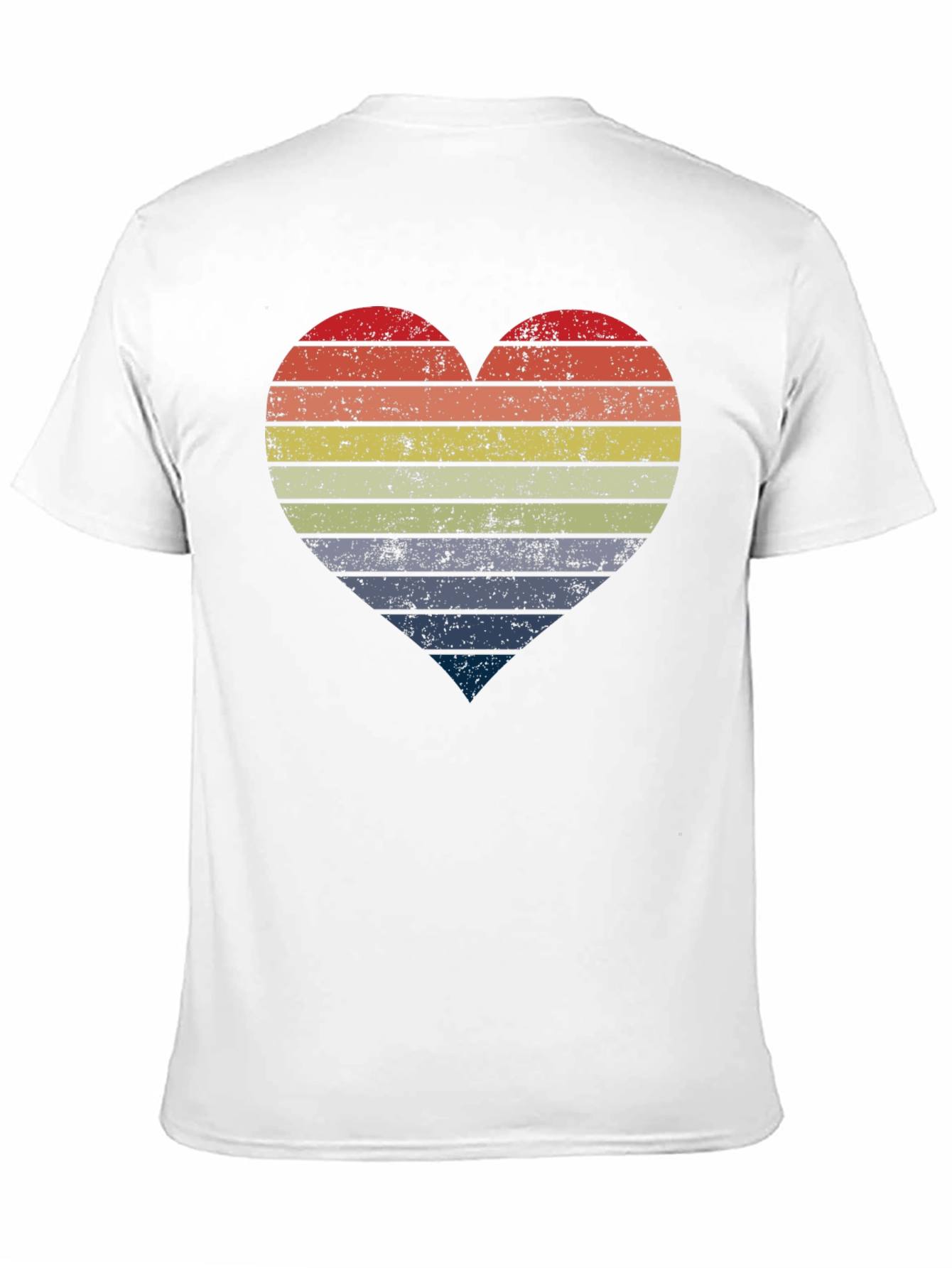 Retro Striped Heart Graphic Tee - Black