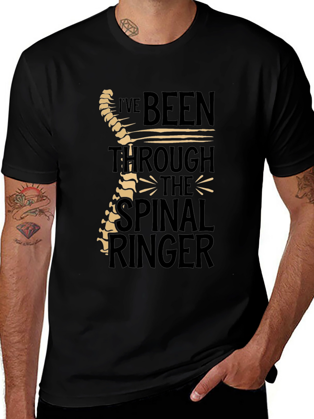 Chiropractor Humor T-Shirt - Spinal Ringer Tee