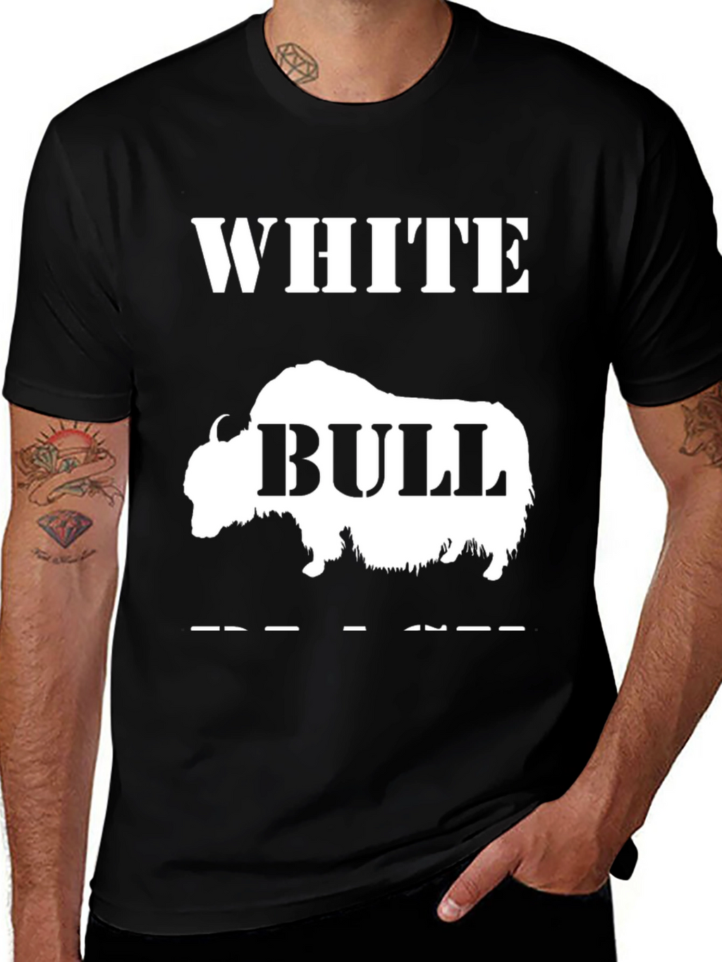 White Bull Graphic T-Shirt - Unique Animal Design