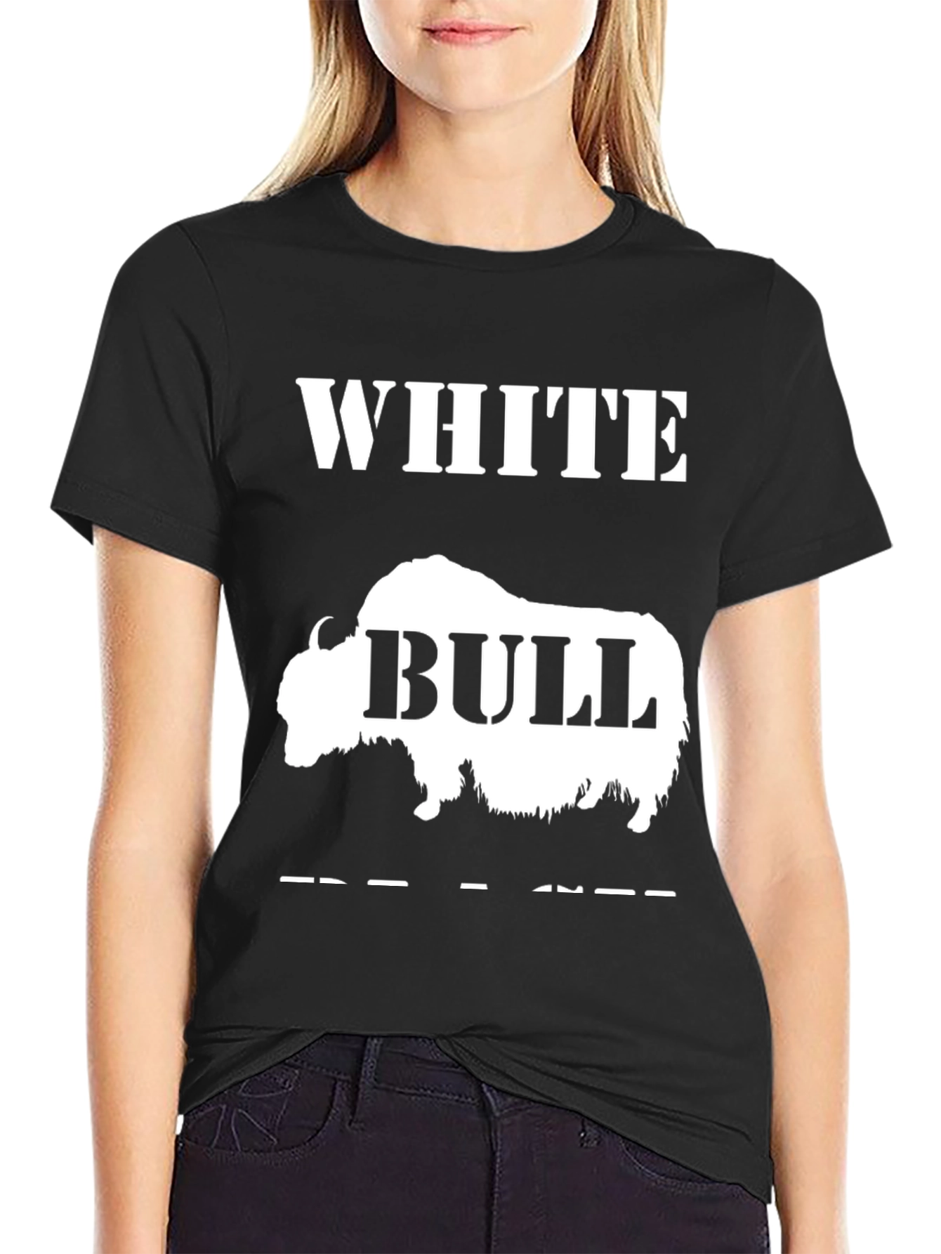 White Bull Graphic T-Shirt - Unique Animal Design