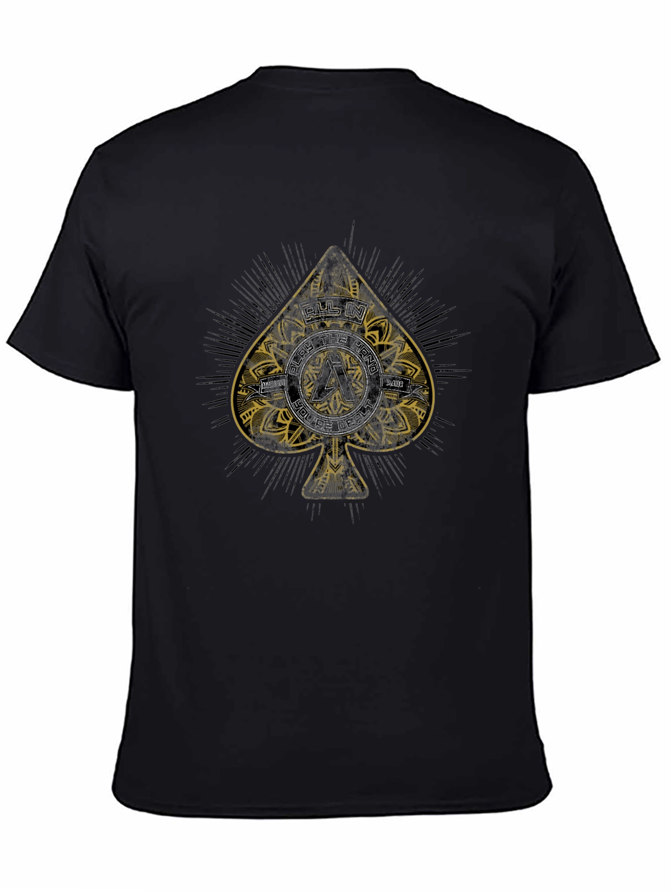 Ace Spade Poker T-Shirt - All In Hand Design