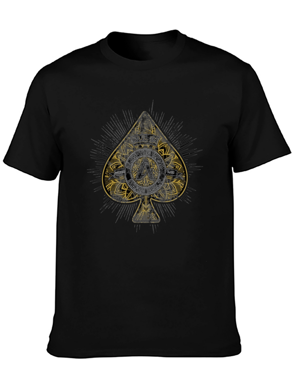 Ace Spade Poker T-Shirt - All In Hand Design