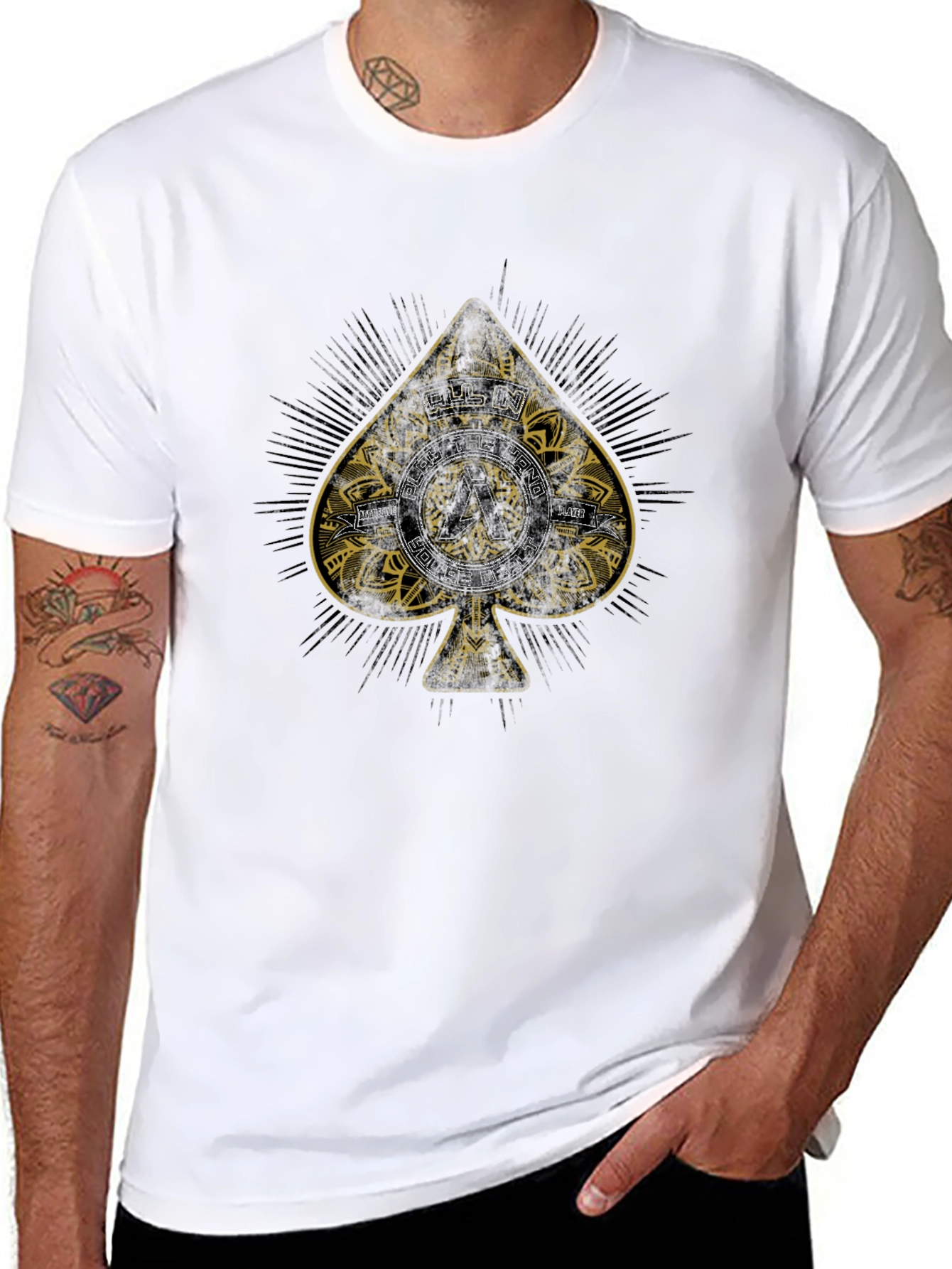 Ace Spade Poker T-Shirt - All In Hand Design