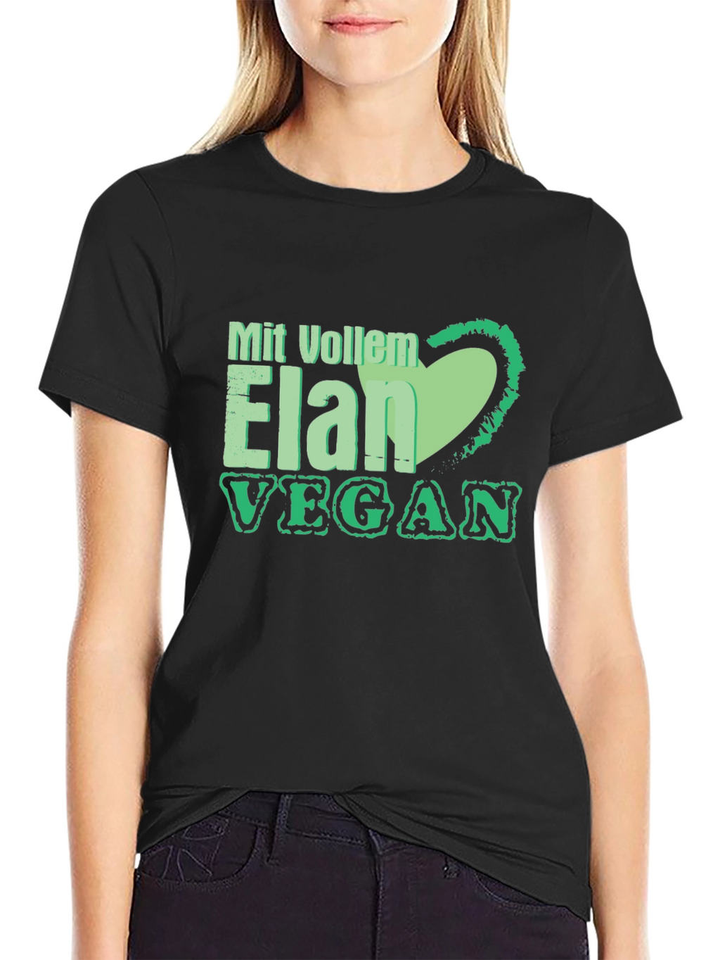 Vegan Elan T-Shirt: Green Heart