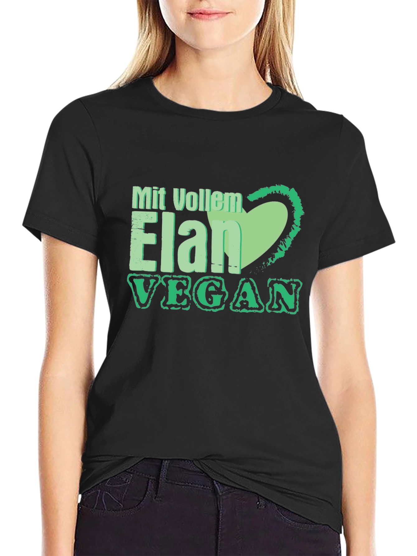 Vegan Elan T-Shirt: Green Heart