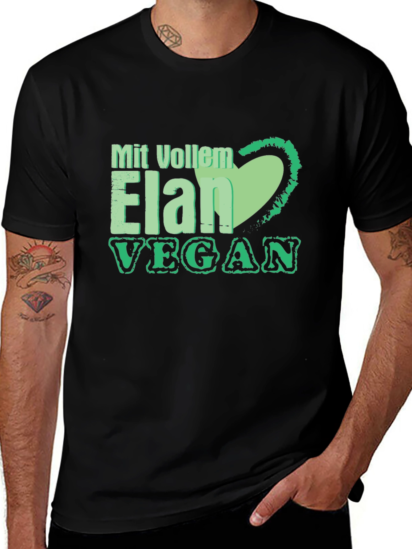 Vegan Elan T-Shirt: Green Heart