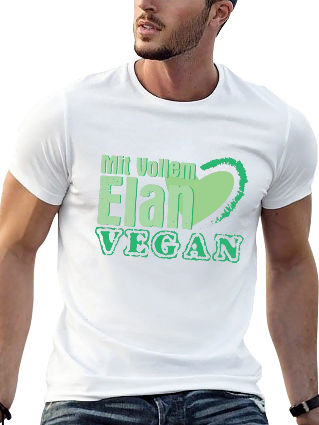 Vegan Elan T-Shirt: Green Heart