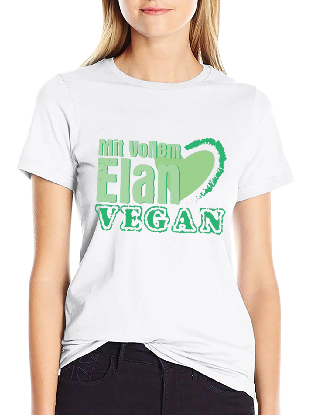 Vegan Elan T-Shirt: Green Heart